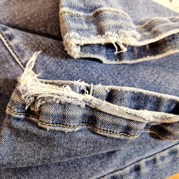 Kancan High Rise Flare Jeans Womens 27 7 Blue Denim Dark Wash Stretchy Boho Chic - Picture 11 of 15